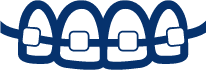 clear braces icon blue